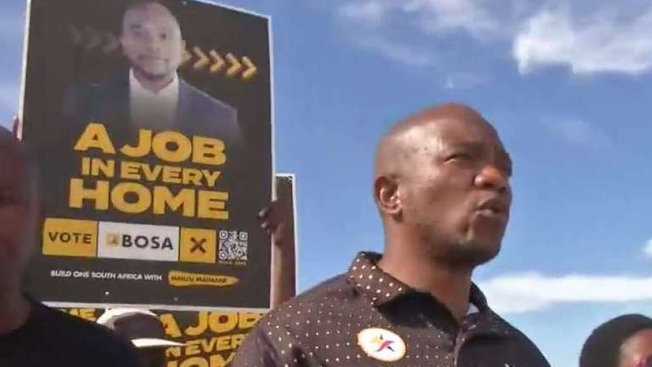 Leader Mmusi Maimane led the protest for jobs on the streets of Gqeberha. 