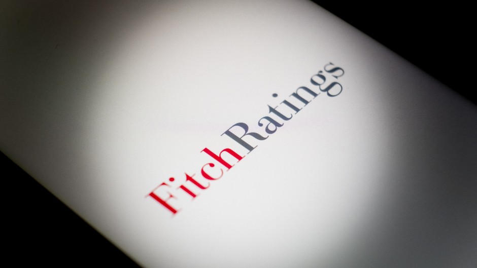 File: The Fitch Ratings logo. Nikolas Kokovlis/ NurPhoto via AFP