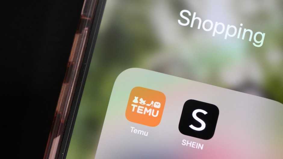 E-commerce mobile apps from Temu and Shein. Jessica Gow/TT News Agency via AFP