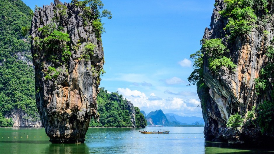 a longtail boat near James Bond Island in Phang Nga Bay northeast of Phuket. AFP/Mladen Antonov