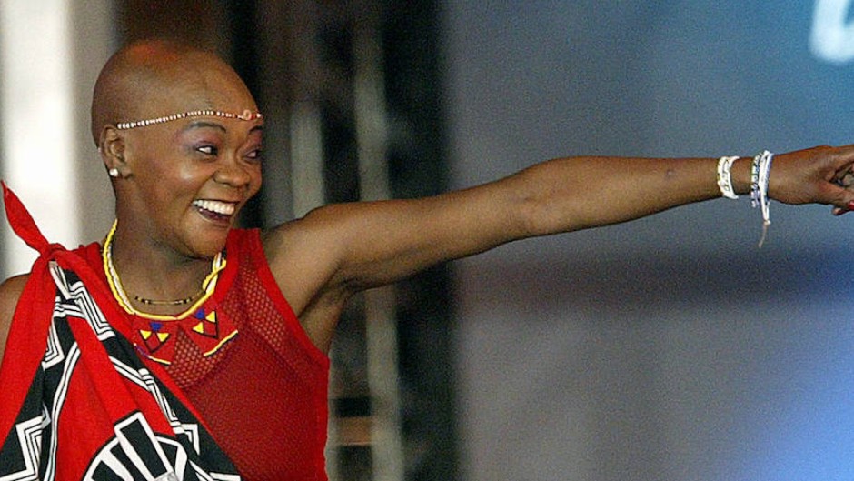File: Brenda Fassie performing in Johannesburg in 2003. AFP/Alexander Joe