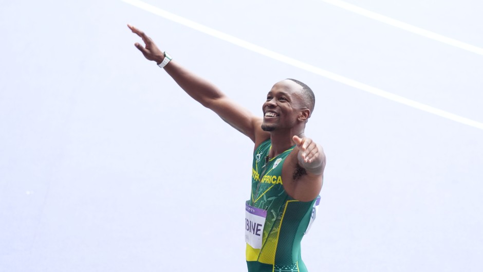 Akani Simbine at the 2024 Olympic Games in Paris. 