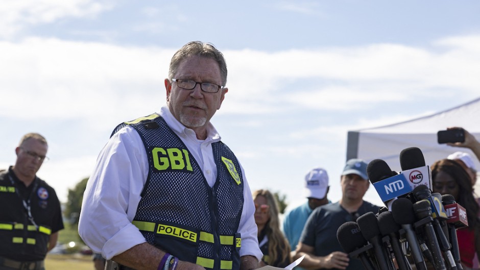 GBI Director Chris Hosey speaks at a press conference outside of Apalachee High School in Winder. AFP/Christian Monterrosa