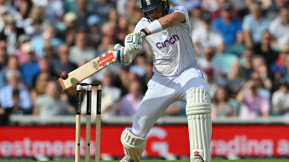 England's Jamie Smith plays plays a shot. AFP/Glyn Kirk