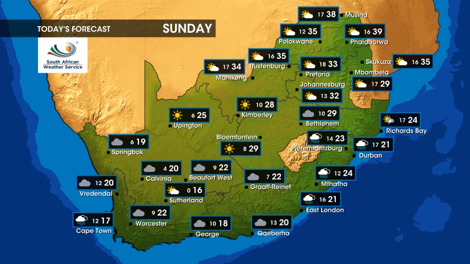 Weather forecast Sunday, 15 September 2024 eNCA