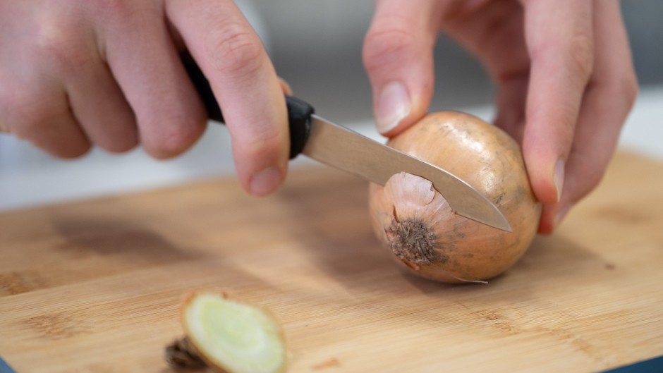 File: A person seen chopping an onion. Sebastian Kahnert/dpa Picture-Alliance via AFP
