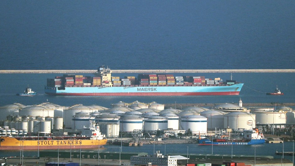 File: A Maersk container ship. Urbanandsport/NurPhoto via AFP