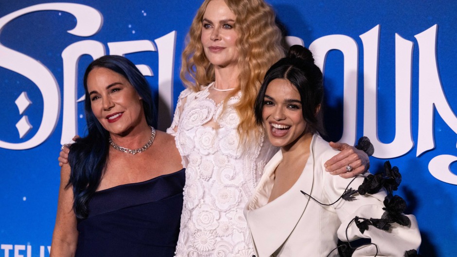Vicky Jenson, Nicole Kidman and Rachel Zegler at the New York premiere of Netflix's animated film "Spellbound. AFP/Yuki Iwamura
