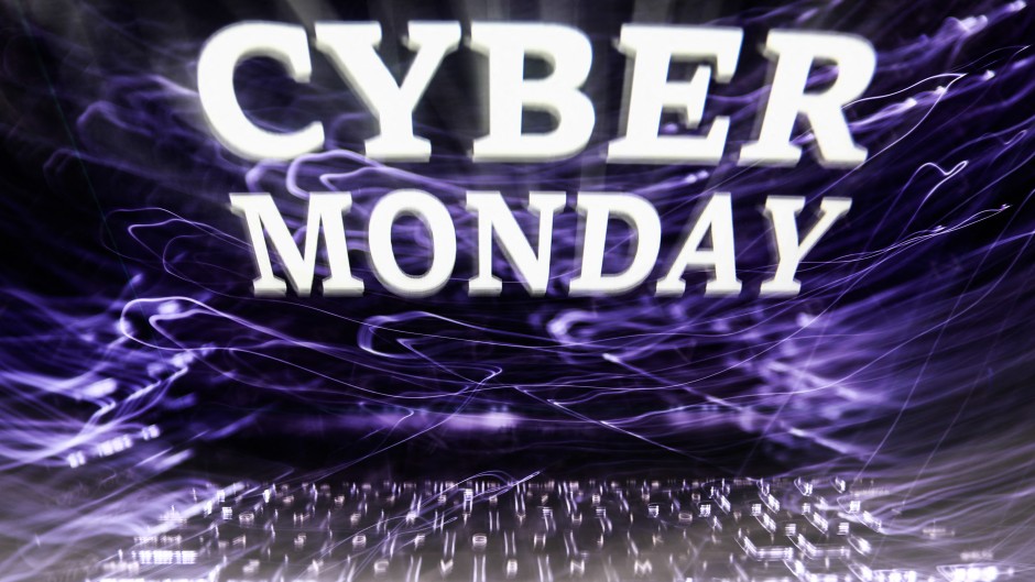 'Cyber monday' sign displayed on a laptop screen. Jakub Porzycki/NurPhoto via AFP