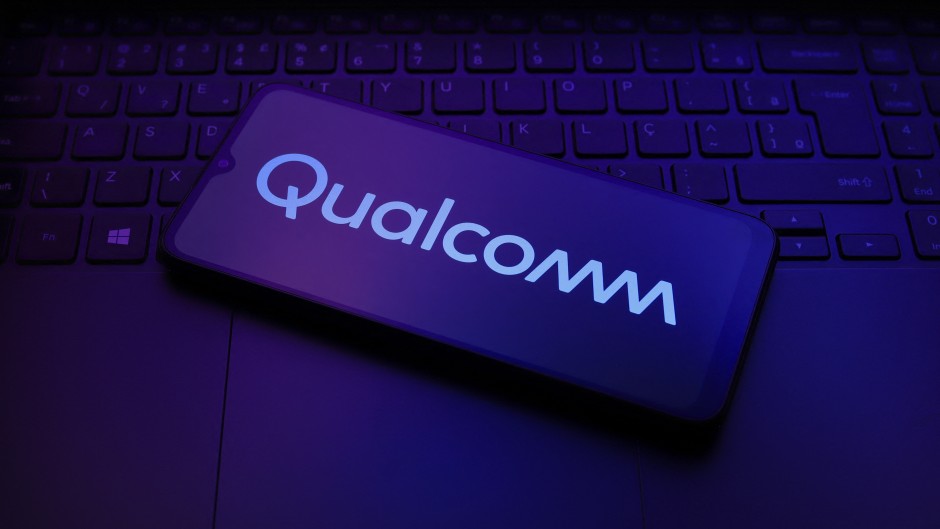 The Qualcomm logo. Jaque Silva/NurPhoto via AFP