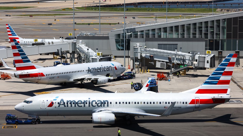 American Airlines' Boeing 737 planes are seen parked at LaGuardia Airport in Queens, New York. AFP/Charly Trriballeaujpg