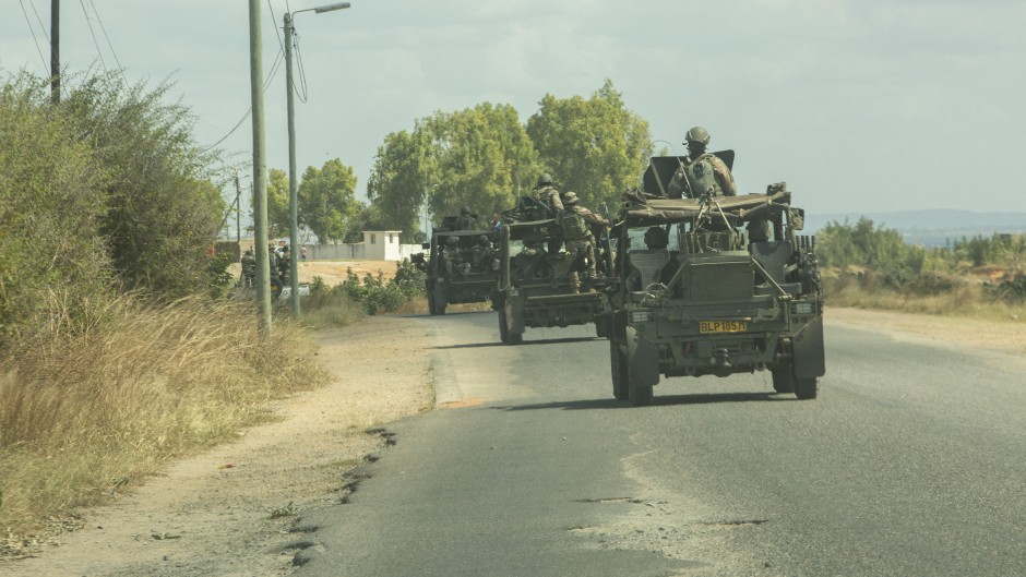 A military convoy of SANDF vehicles. AFP/Alfredo Zuniga