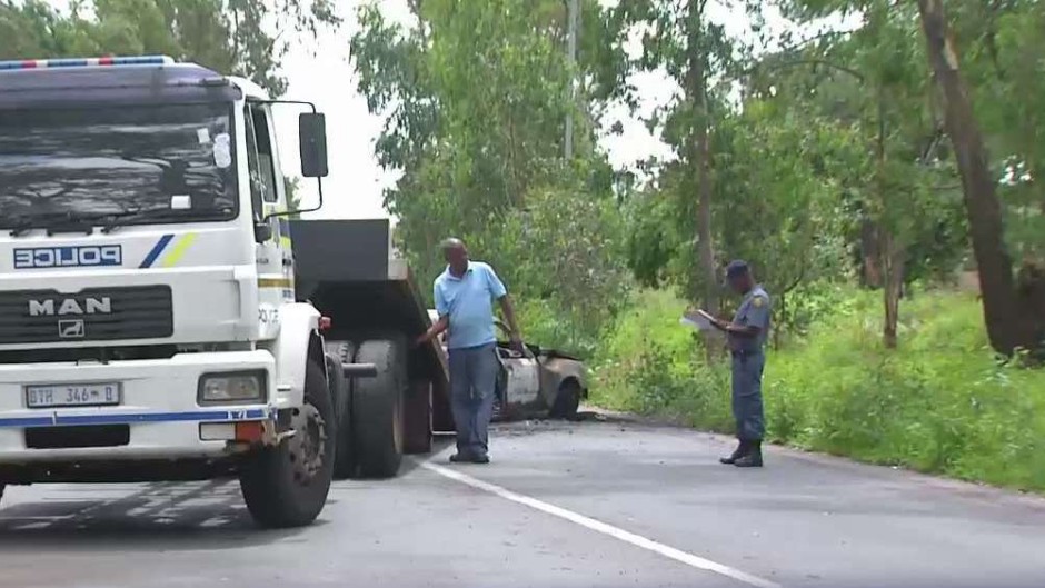 Cash in transit crime scene in Booysens