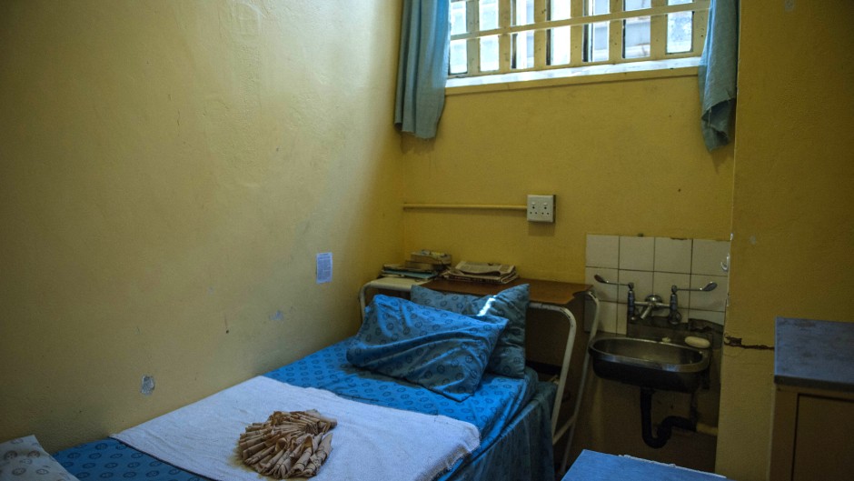A prison cell. AFP/Mujahid Safodien
