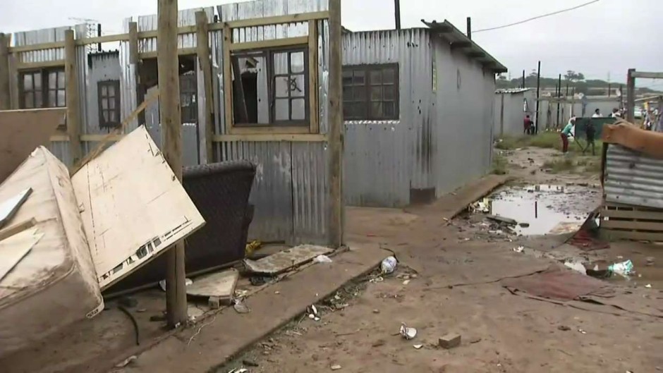 Heavy downpours swept away shacks.