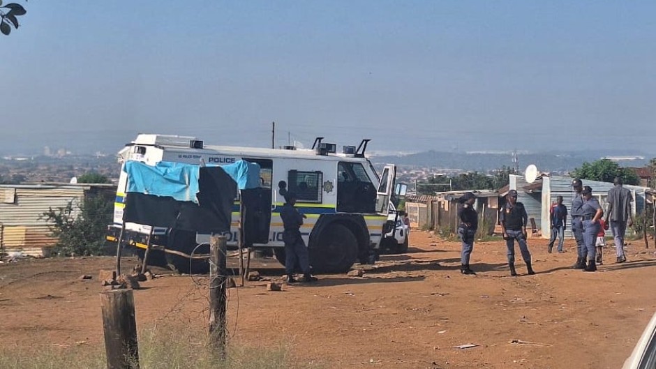 SAPS officers in Soshanguve where five people died after a shooting