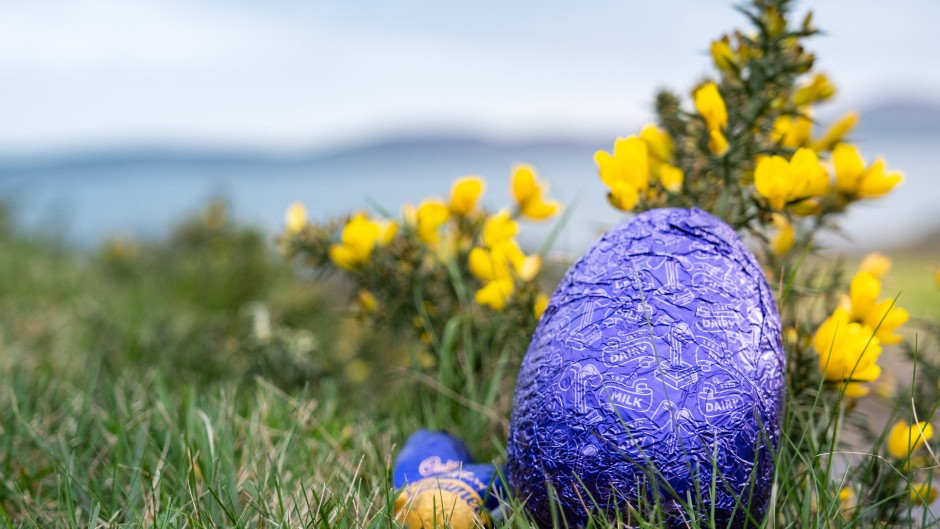 File: Chocolate Easter eggs hidden in a garden. Annabelle Hamil/Hans Lucas via AFP