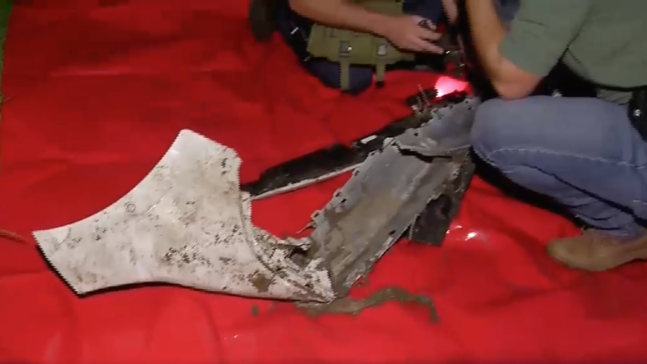 Search teams detect an object likely to be crashed car 