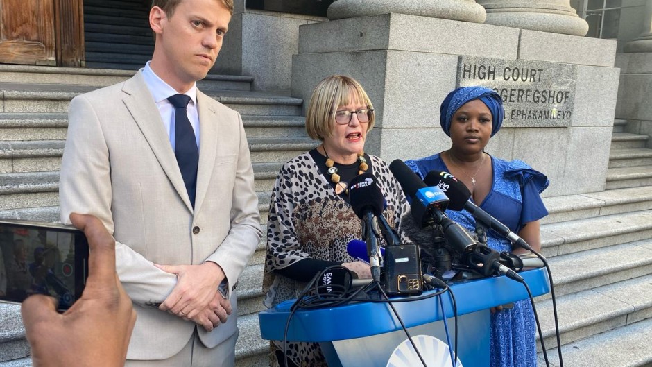 The DA outside the High Court in the Western Cape.