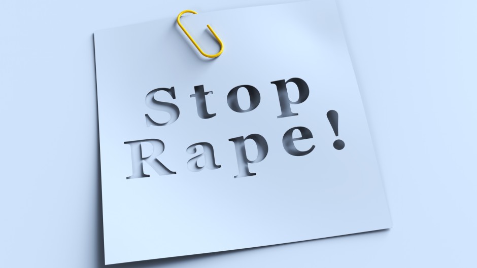 File: A Stop Rape note. GettyImages/matdesign24