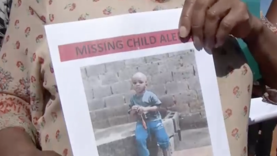 A poster with a photo of missing Mojalefa Savhuli.