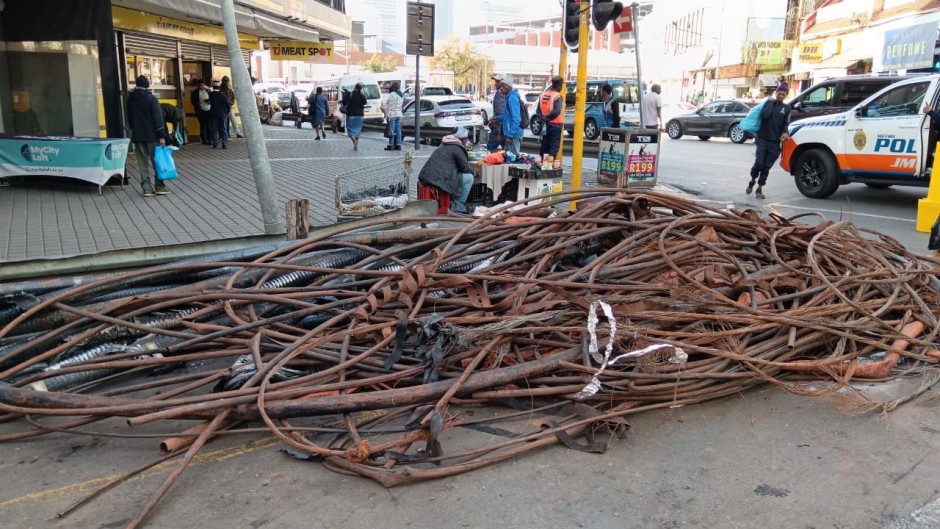 Firefighters responded to a fire call just before midday today and are still working to extinguish the burning cables. - Joburg fire