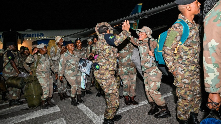 SANDF troops in Pretoria after they touched down from DRC 