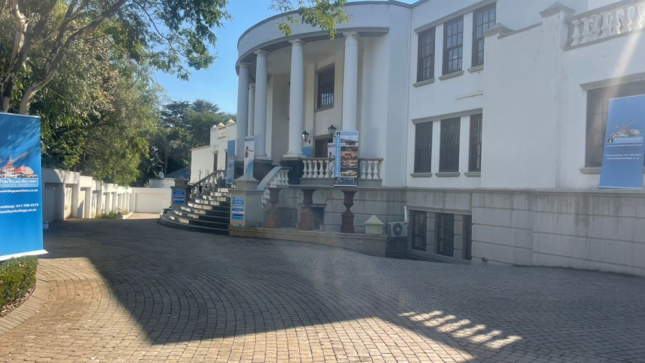 Outside view of the Gupta compound that is going on auction - 1/2