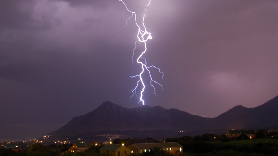 Lightning strikes over Chapman's Peak in Cape Town. Gallo Images/Chad Chapman
