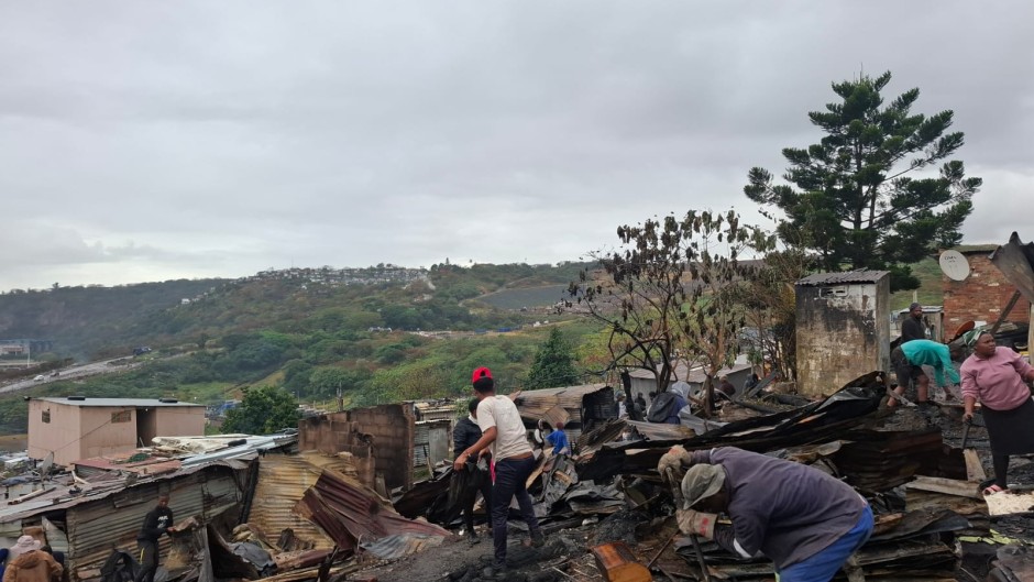 A fire at the Kennedy Road informal settlement gutted structures. eNCA