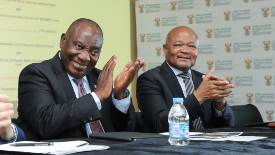 Cyril Ramaphosa with Senzo Mchunu