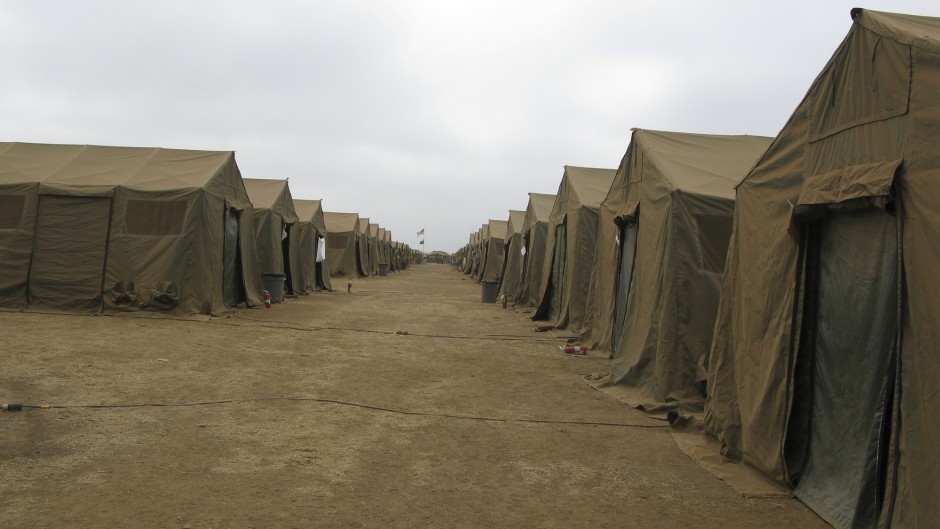 File: A row of military tents.GettyImages/Michael Wood/Stocktrek Images