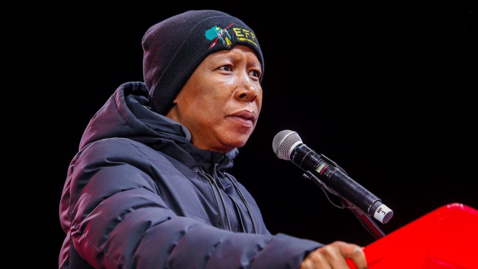 EFF Leader, Juluis Malema addresses attendees during the party's 12th year celebration in Cape Town 