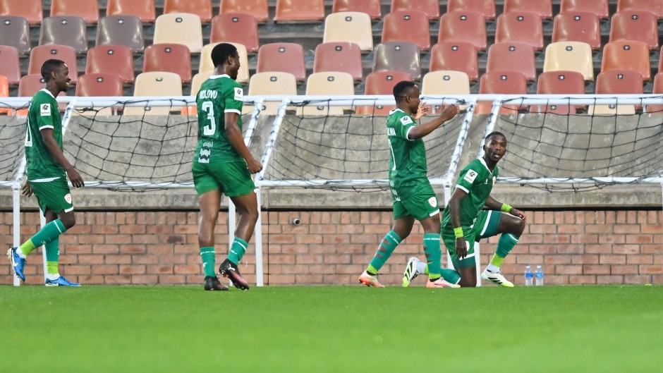 Thabang Monare celebrates his goal. BackpagePix/Alche Greeff