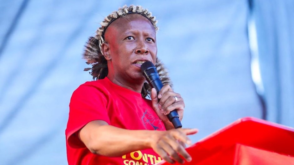EFF leader, Julius Malema addressing a gathering 
