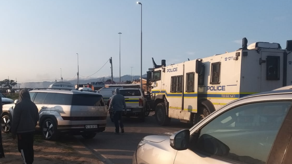 Police on the scene of the shooting at Macassar taxi rank.