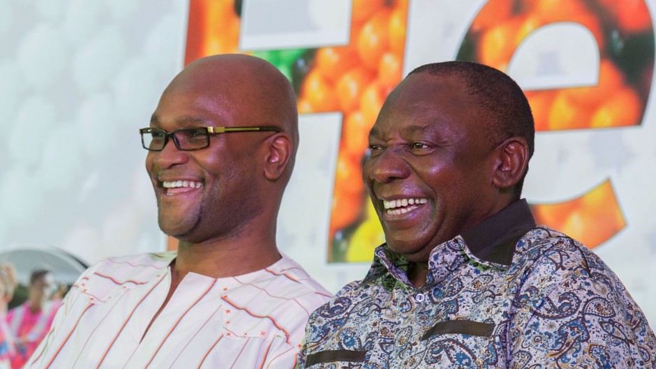 Late ambassador to France, Nathi Mthethwa and President Cyril Ramaphosa