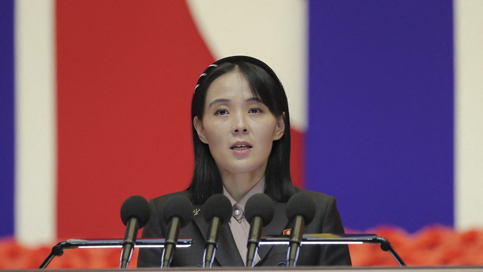 Kim Yo Jong, the sister of North Korea's leader Kim Jong Un. KCNA via KNS/AFP