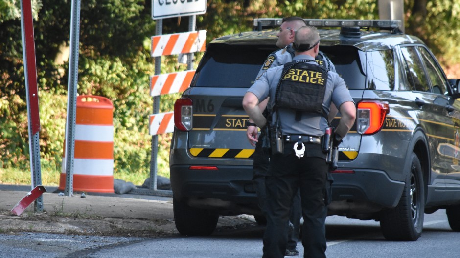 Pennsylvania State Police and Federal Law Enforcement officers. Kyle Mazza/NurPhoto via AFP