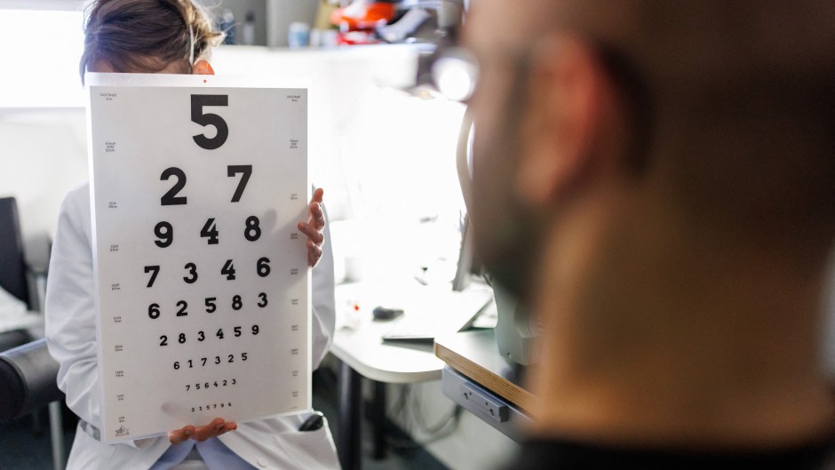 An eye test is carried out on a patient. Daniel Karmann/dpa Picture-Alliance via AFP