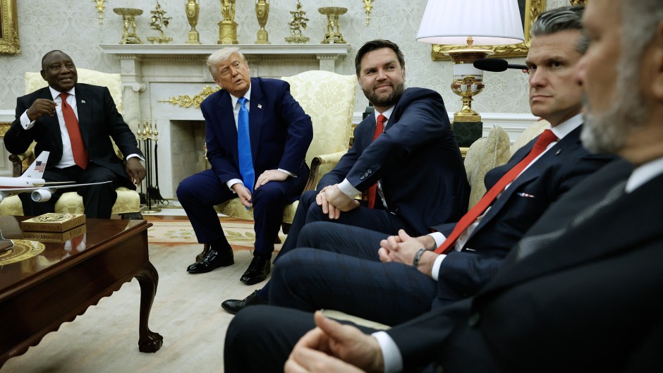 President Cyril Ramaphosa, President Donald Trump and Vice President JD Vance