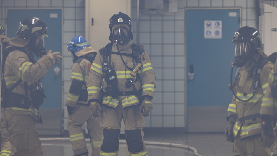 File: Seoul firefighters during a fire drill. Chris Jung/NurPhoto via AFP