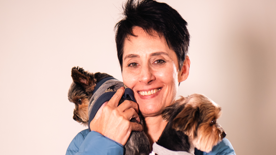 picture of Marinda and two of her dogs