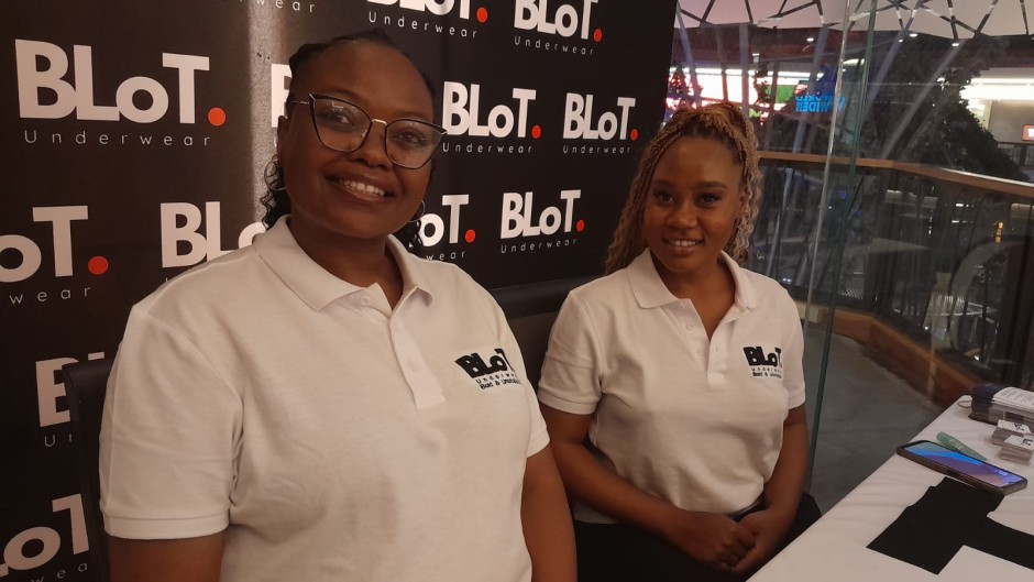 Dr Millicent Pheyaga and Katlego Mofokeng fight period poverty through BLot Underwear. eNCA/Zandile Khumalo