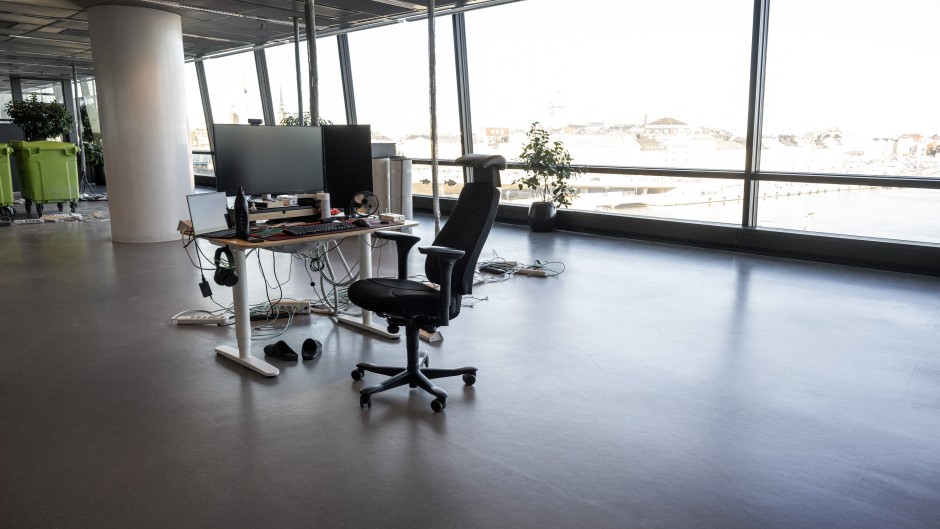 File: An empty office. Anders Wiklund/TT News Agency via AFP