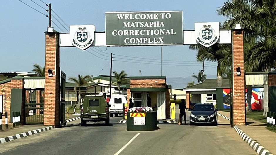 A photo shows a prison checkpoint where deportees from the United States with criminal records in Matsapha, central Eswatini, on September 10, 2025.