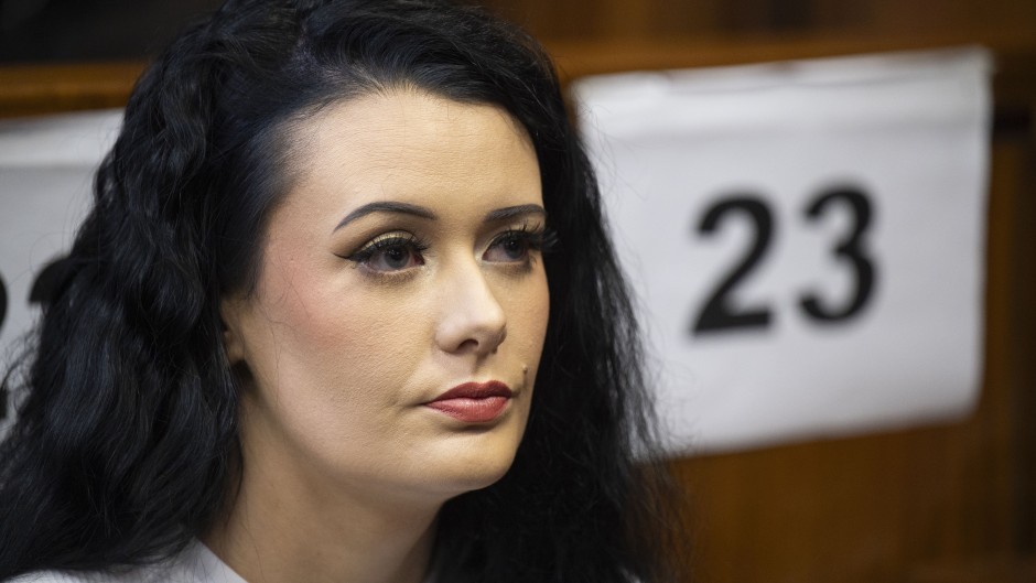Amber Lee Hughes appears at the Johannesburg High Court. Gallo Images/Beeld/ Deaan Vivier
