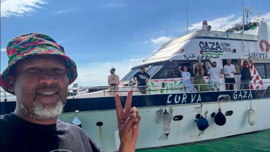 Mandla Mandela during a trip to Gaza with the Global Sumud Flotilla 