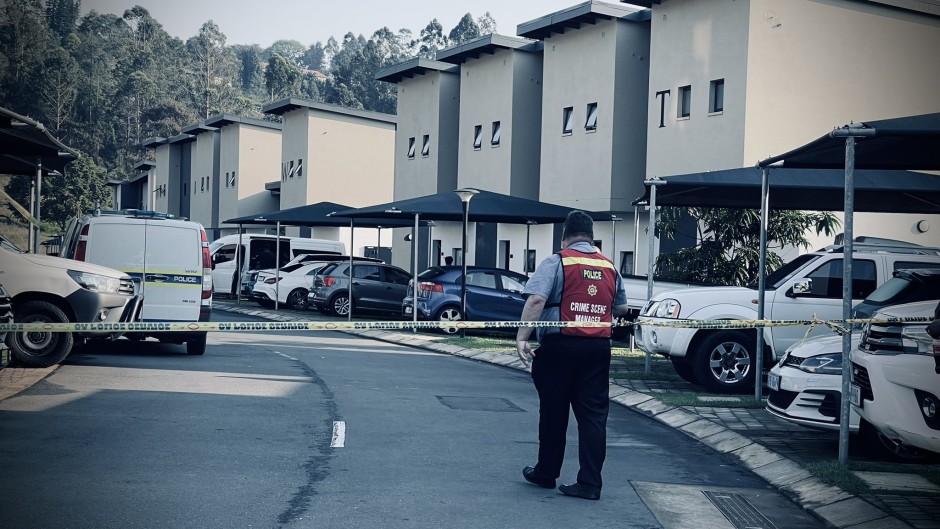 Police on the scene of the shooting in Waterfall. eNCA/Dasen Thathiah