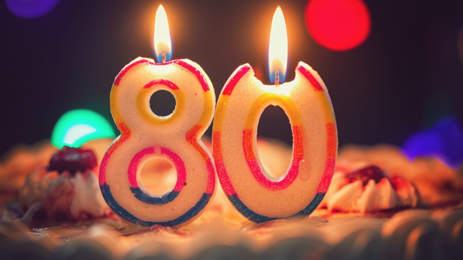 A birthday cake for an 80th celebration. GettyImages/kajakiki